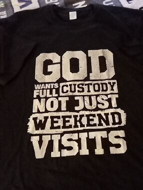 Gildan Black Tee with White Block Graphic